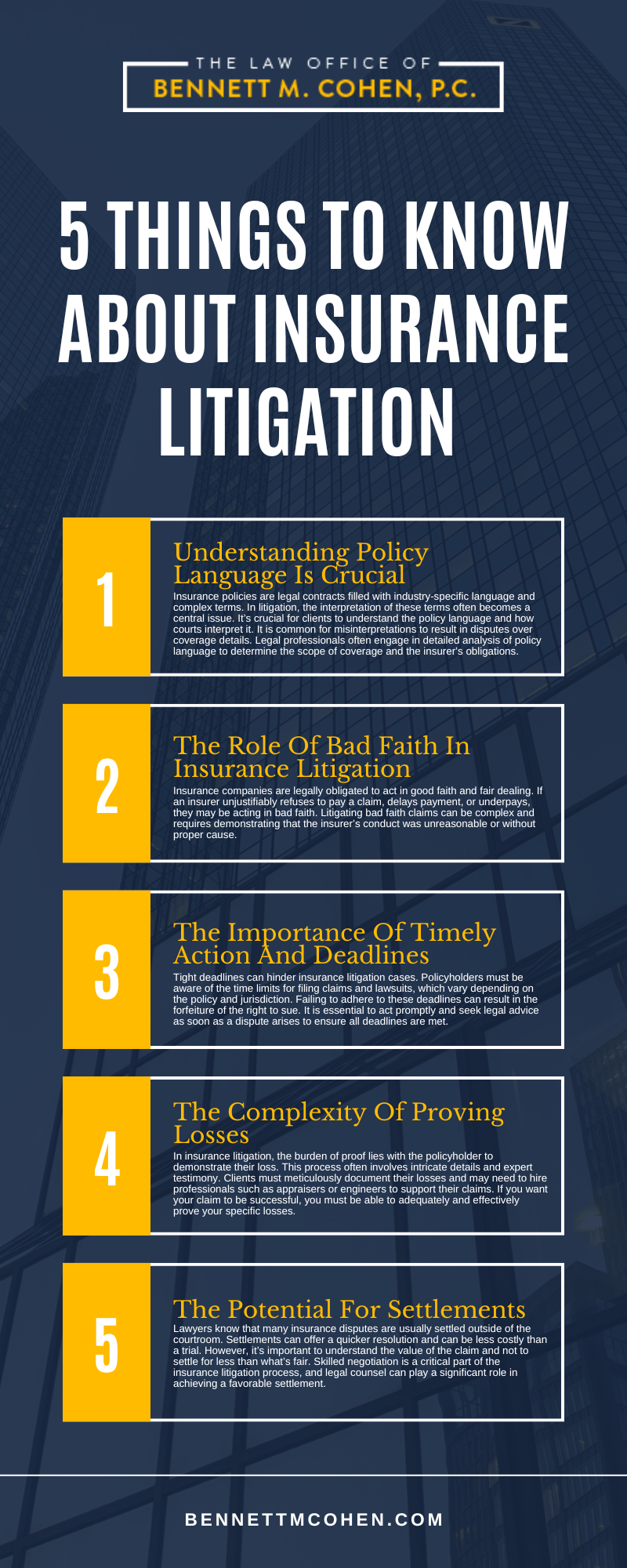 5 Things To Know About Insurance Litigation Infographic